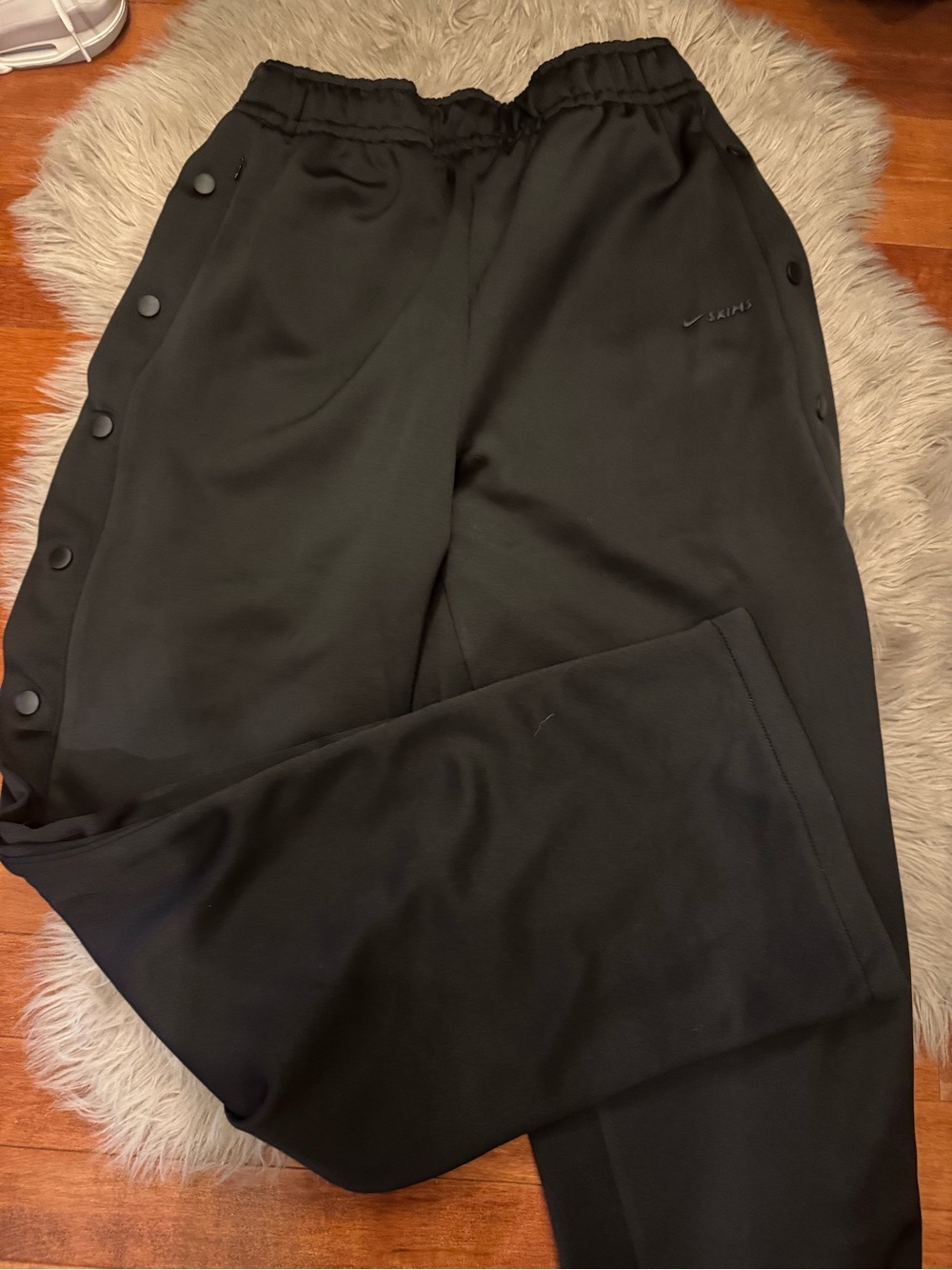 SKIMS Nike Black Snap-Button Track Joggers
